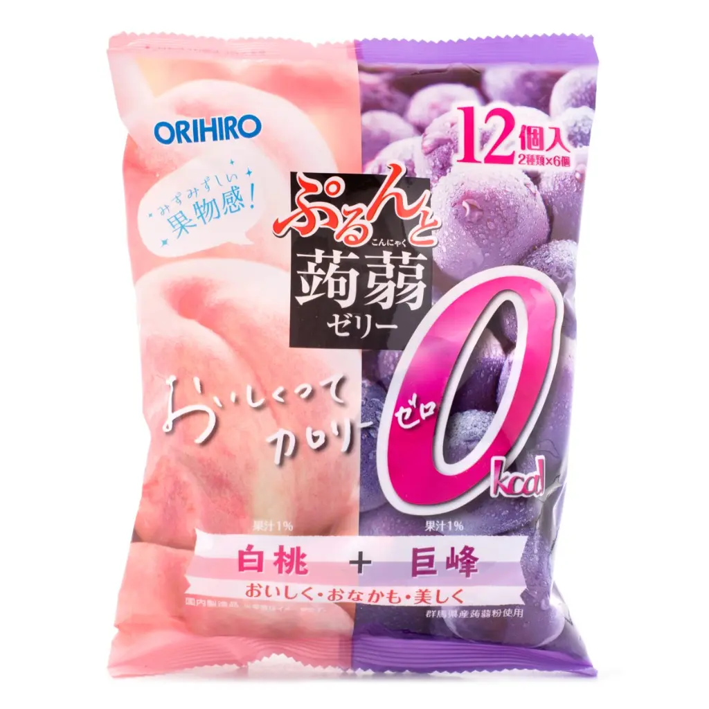Orihiro Jelly Peach and Kyoho Grape Flavor 12pcs 240 g Orihiro Jelly Peach and Kyoho Grape Flavor 12pcs 240 g