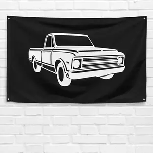 For Chevrolet Chevy C10 1968 Truck Fans 3x5 ft Flag Garage Gift Wall Banner