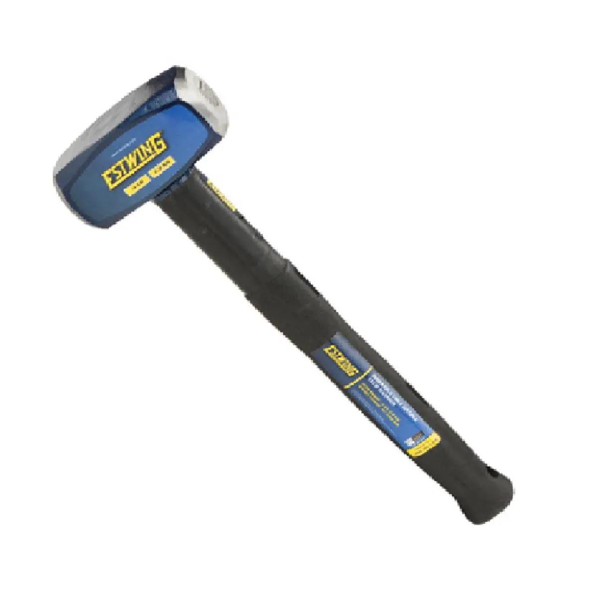 212 MAIN Indestructible Sledge Hammer - 4 lbs Steel Head, Non-Slip Rubber Grip Handle, Indestructible Handle, Lanyard Hole, Induction Hardened Ends, 16 Overall Length Professional Engineering Hand Tool