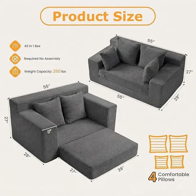Grey-loveseat
