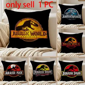 J-Jurassic World Pillow Case Anti-dustmite Pillowcase Sofa Cushion Cover with Invisible Zipper Silky Short Plush Polyester Microfiber Fabric White Available in Standard Sizes for Home Bed Use