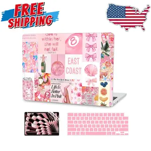 Compatible with MacBook Air 13 inch Case 2026 2025-2022 M5 A3449 M4 A3240 M3 A3113 M2 A2681, Pink Collage