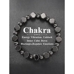 ChicBloom B Natural Obsidian Agate Bracelet, Root Chakra Protection Stone, Men's Energy Jewelry, Boost Confidence & Stability Gift