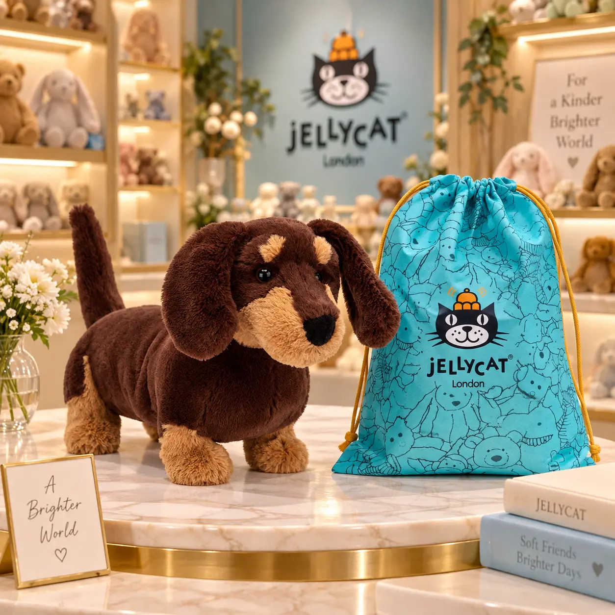 Jellycat Otto Sausage Dog Plush, Cute Dachshund Stuffed Animal, Wiener Dog Collector Gift, US Stock Ready to Ship