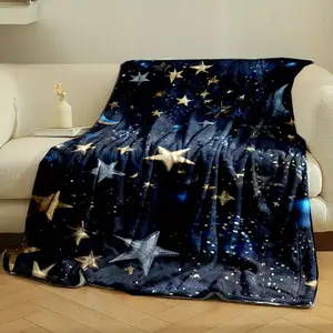 [Starry Night Blanket] Reversible Starry Night Flannel Throw Blanket - Soft, Cozy, All-Season Comfort for Bed, Sofa, Camping, or Travel - 100% Polyester, Machine Washable - Multiple Sizes Available (31x47in, 50x59in, 59x78in), Blanket for Bed
