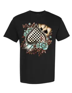 Ace of Spades on A comfort color T shirt Top Tshirt Shortsleeve