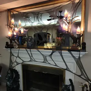 Black spider webs,Halloween decoration, outdoor, indoor, reusable, party, window, door