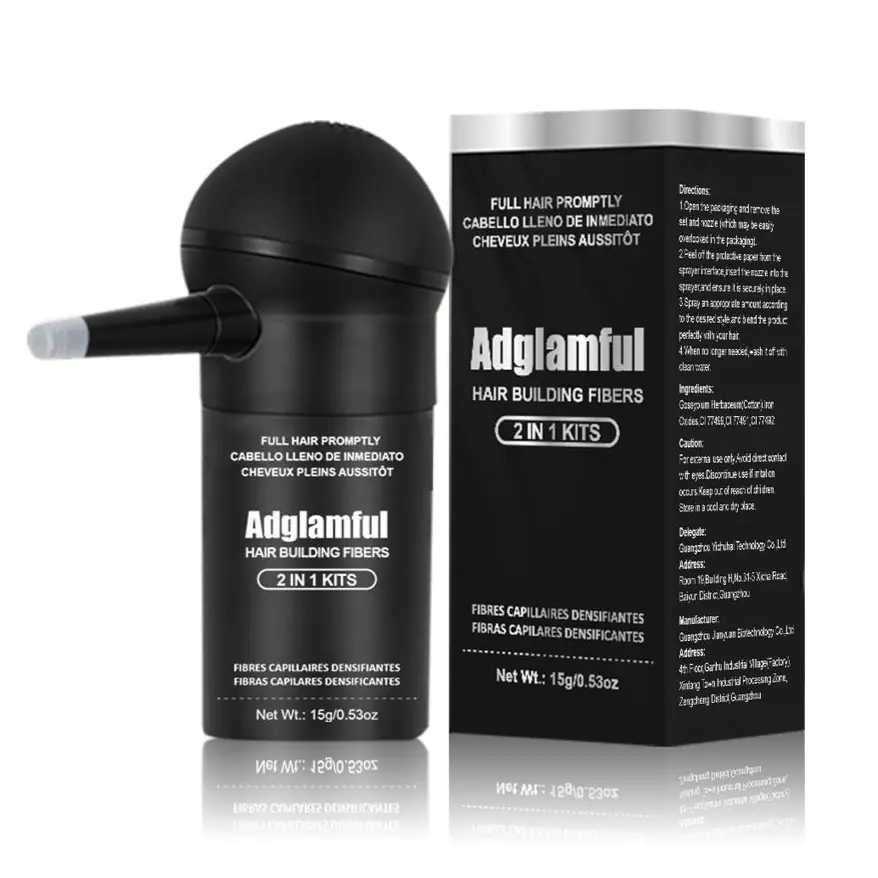 Adglamful Instant Hair Building Fiber Powder Thickening Fibers for Men & Women a- Universal Microfiber Powder Conceals Thinning Hair & Creates Dense Flawless Coverage in 1 Second . Ideal for Daily Use & Events hair  thickening  powder fuller look shadow s