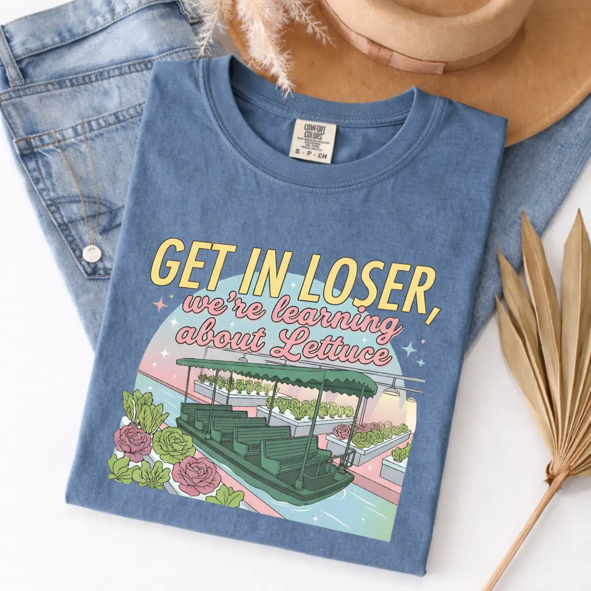 Comfort Colors Get In Loser We’re Learning About Lettuce Shirt Funny Teacher Graphic Tee Classroom Humor Gift Womens T-Shirts