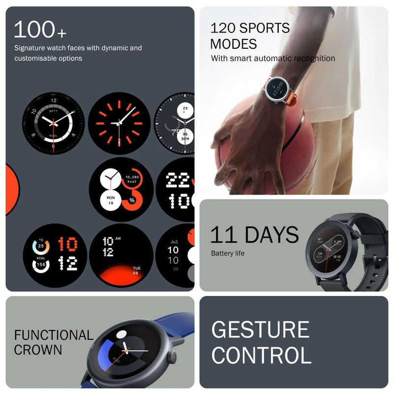 CMF Watch Pro 2 Smartwatch for Men and Women, Automatic Fitness Tracker with Heart Rate and SpO₂ Monitoring, 120 Sports Models, Bluetooth Calls with AI Noise Reduction Microphone, Portable Phone Functionality, Recceding Design, IP68 Waterproof GPS Outdo