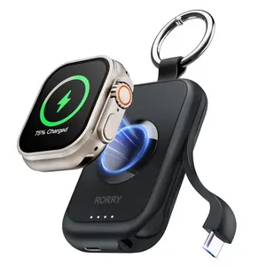 RORRY Portable Charger, 2500mAh Watch Portable Power Bank for Apple Watch Series, Wireless Magnetic Travel Charger for iWatch 9/8/7/6/5/4/3/2/SE  TikTokShopBacktoSchool