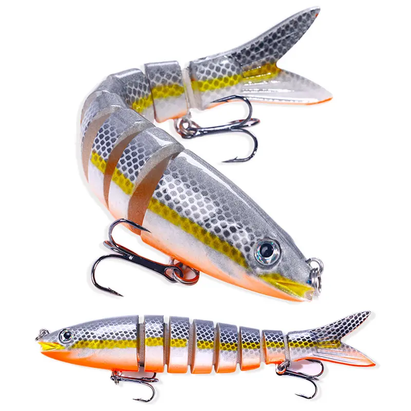 FINXTIDE Fishing Lures, 3-Pack 135mm 8-Segmented Hard Swimbaits, Slow Sinking ABS Plastic Crankbaits with 3D Realistic Eyes, Fishing Tackle for Freshwater and Saltwater,love gift for Halloween