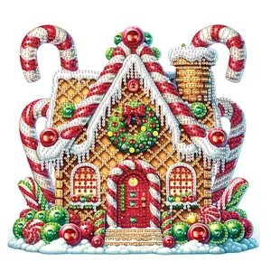 Candy House Pattern DIY Diamond Arts Colorful Painting Kit Without Frame, 5D Diamond Decor Painting by Numbers Kit, DIY Wall Art Decor Diamond Painting Kits