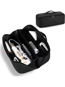 Hair Tools Travel Bag, Waterproof Portable Open Flat Travel Bag for Dyson/Shark Hair Dryer, Hair Styling Tool Storage Bag