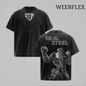 Atom Real Steel Movie Shirt, Men Graphic Tees, Streetwear Graphic Tee, Washed Streetwear, Oversized TShirt Men, Unisex Tee, Vintage Cotton