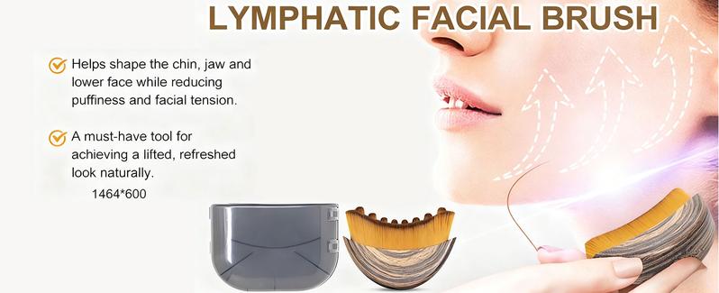 2PCS Lymphatic Contour Face Brush for Jawline & ChinSculpting Dry Brushing Massager for Lymphatic DrainageValentine's Day Gifts