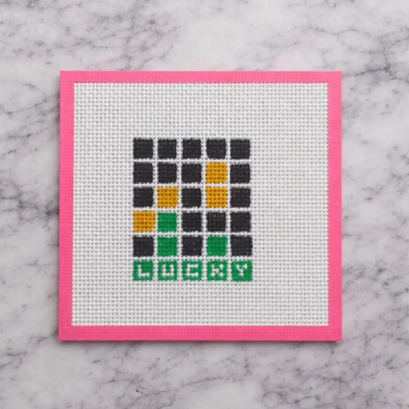 Wordle Needlepoint Beginner Canvas on 18 Mesh