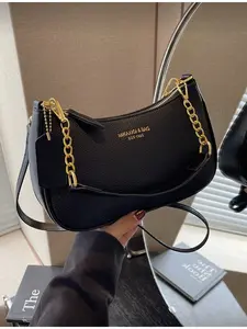 Women's Solid Color PU Leather Shoulder Bag Multi-functional Crossbody Bag Suitable for Commuting Adjustable Strap