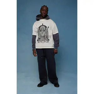 Pacsun Men's Black Paneled Carpenter Fleece Extreme Baggy Sweatpants