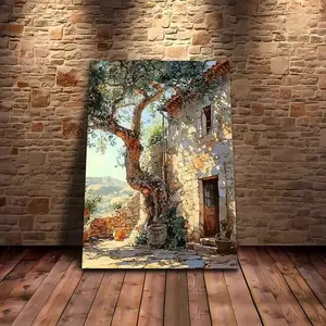 Large Mediterranean Olive Tree Landscape Wall Art,  Rustic Spanish Sicilian Tuscan Olive Grove Print for Living Room, Bedroom & Kitchen Decor, Mediterranean Housewarming Gift