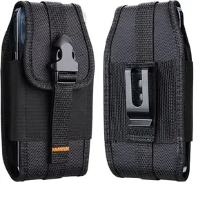 Alpha Tactical Pouch Universal Nylon Phone Carry Pouch for iPhone Pro Max Plus & Samsung Plus Ultra Models 3-Way Wear Tactical Security Hidden Storage