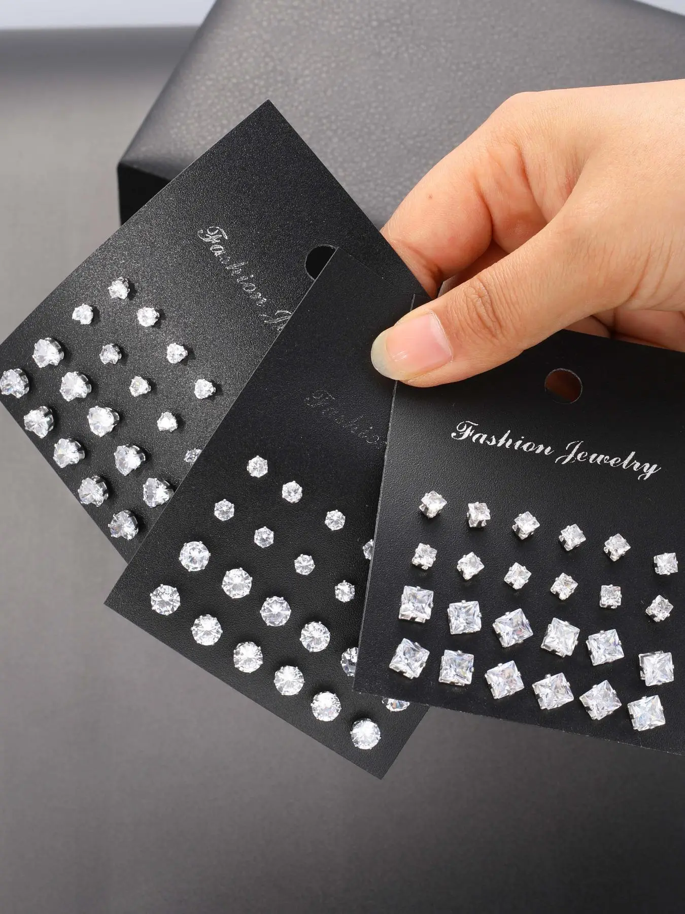 Fashion Rhinestone Decorated Stud Earrings (36 Pairs), Casual Simple Geometric Heart Shaped Stud Earrings, Trendy All-match & Exquisite JewelryGift