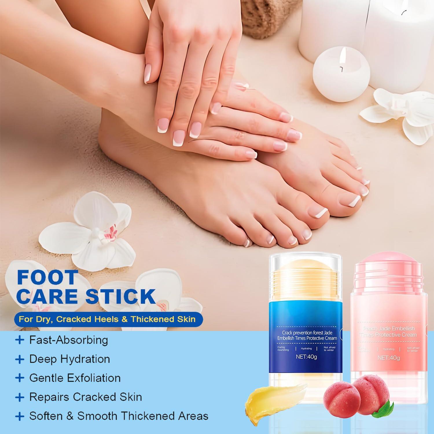 Buy one, get one freeCrack Feet Prevention Stick,2pcs Anti Crack Foot Cream For Dry Heels,Moisturizing Foot Balm Stick for Women Men Dry Heels