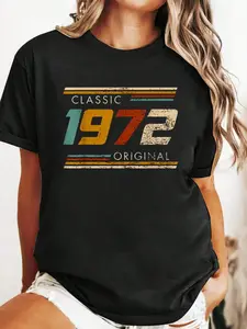 Classic 1972 Original Vintage Birthday Est 1972 Edition Summer Casual Shortsleeve Cotton T-Shirt