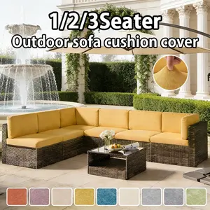 Pure Color Outdoor Sofa Cover, All-Season Universal Sofa Protector, Pet-Friendly, Washable Sofa Slipcover, Sofa Cushion Cover, 1/2/3 Seater Couch Covers