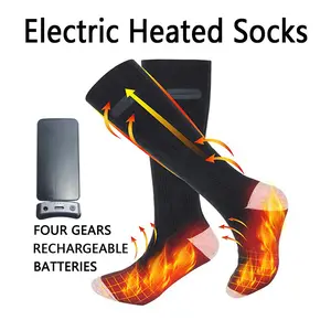 Wootshu Rechargeable Heated Socks, Unisex Foot Heating Pad, Multi-Temperature Adjustable, Long-Lasting Washable, Outdoor Skiing Hiking Warmth