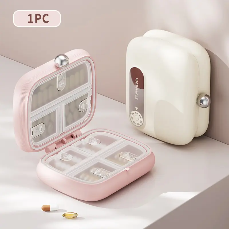 Travel Pill Organizer Box , 7 Compartments Portable Mini Pill Case, Daily Medication Organizer Healthcare Storage Pill Container for Pocket Pharmacy Tablet, Supplement Organizer, Portable Vitamin Organizer