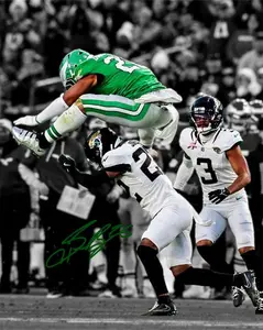 Saquon Barkley Philly Eagles Epic Reverse Hurdle Signed Photo Autograph Print Poster Wall Art Home Decor