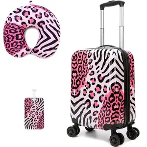 Cute Pink Leopard Suitcase 3-Piece Set  Vacation packing just got a lot more fun! Waterproof, ultra-spacious, and built to last through every adventure. The ultimate gift for your little traveler smooth zipper