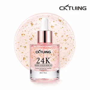 2PK-NEW-24K Rose Gold Flakes Serum | Real Gold + Rose Extract + Hyaluronic Acid | Instant Glow & Firming | Korean Luxury Skincare