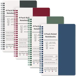 Spiral Notebook - 4 Pack Spiral Notebook, 5.91'' x 8.34'', 80 Sheets/160 Pages Per Notebook, Journals for Women, College Ruled Notebooks