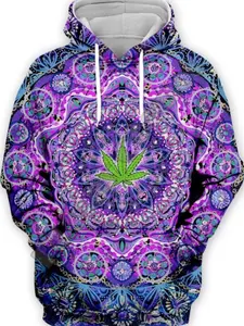 PSYCHEDELIC WEED LEAF HOODIE