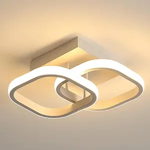 Square LED Ceiling Light, Three-Color Changing, Simple Entryway Hallway Lamp, Staircase Balcony Indoor Lighting, Suitable for Corridor, Bedroom, Living Room Decor