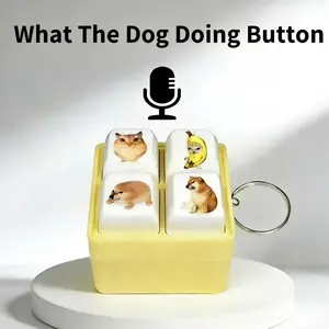 What The Dog Doing Button – Funny Sound Stress Toy