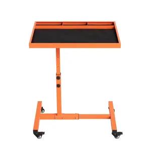 220 LBS Heavy Duty Rolling Work Table with Tool Tray Adjustable Height 38"-45" Mobile Workbench with Lockable Wheels for Garage Repair Shop Mechanic