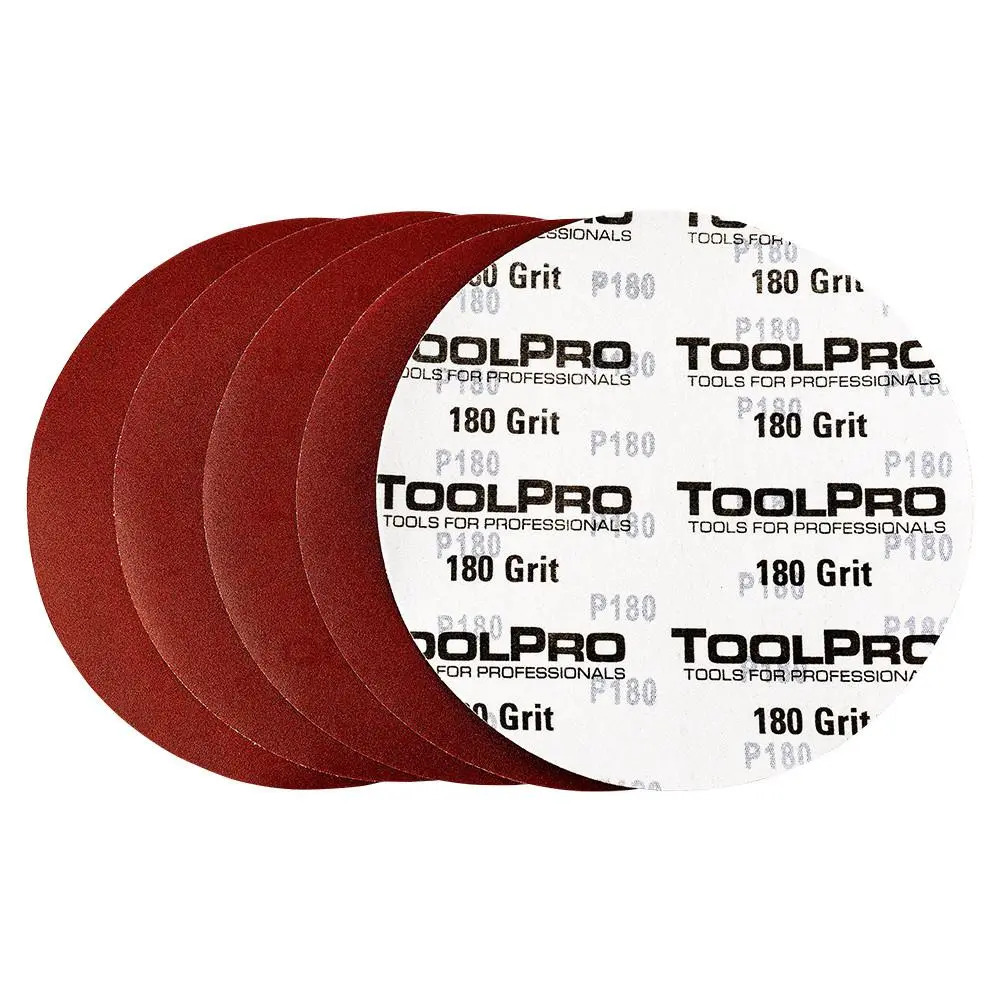ToolPro 9 in. Rugged Hook&Loop Drywall Sanding Discs - Fine 180 Grit, 15 Discs, Aluminum Oxide, Anti-Clog, Reliable Adherence, Flex Compatible with Porter Cable & All Drywall Sanders for Level Sanding, 15-Pack