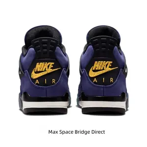 Purple and Gold  Colorway Mid-Top Retro Basketball Shoes