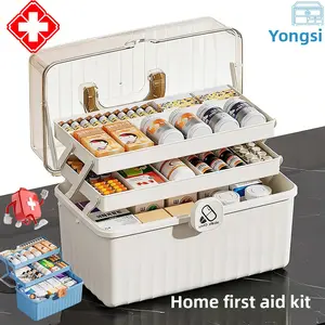 Medical box Household drug storage box Large capacity classification Medicine box Medical first aid box Medical emergency box Portable