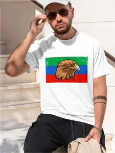 DAGESTAN WRESTLING 2026 new model Black/White Tee Stylish & Comfortable Loose Crew Neck Short Sleeve T-shirts Versatile On Trend Eye Catching Printed Graphic Casual Tee for Daily Wear Outings & Le