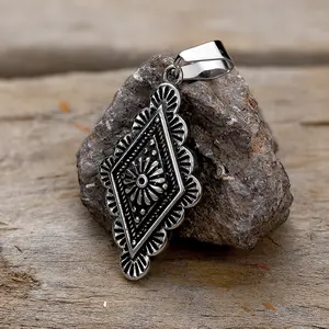 GTHIC Vintage Geometric Bohemian Pattern Stainless Steel Necklace for Men Women Fashion Accessory Daily Wear