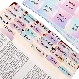 Colorful Rainbow Bible Tabs for Kids - Multi-Color Paper Index Tabs, Teens & Adults, fits Most Bible Versions (90 Tags)