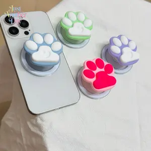 Cartoon Cat Paw Shaped Magnetic Phone Stand, Adorable Silicone Holder, Portable Grip for Mobile Phones, Great for Daily Use
