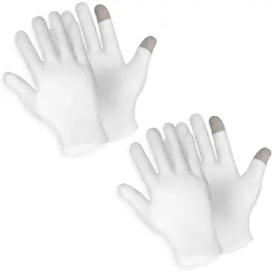 Touch Screen Moisturizing Gloves White Cotton Moisturizing Gloves Overnight Bedtime Sleeping Lotion Hand Spa Treatment Gloves Repair Rough Cracked Dry Chapped Hands Skin