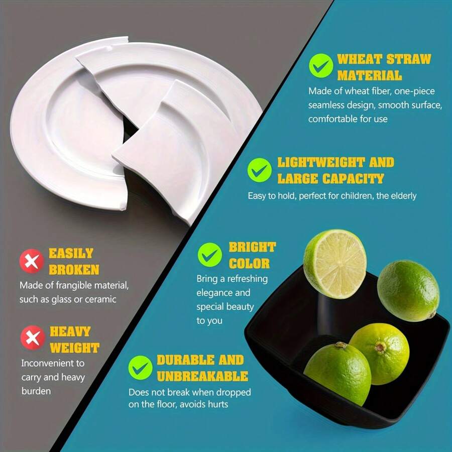 16/32Pcs Plastic Square Dinnerware Set - Durable Dishwasher Safe Microwave Safe, Stackable, Space-Saving - For 4 People, Includes Dinner Plates, Salad Plates, Snack Bowls, Tumblers 20 Oz