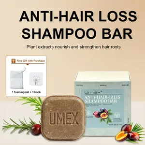 UMEX Anti-hairloss Shampoo Bar Natural Hair Growth & Scalp Care Anti-Dandruff Repairing Formula Eco-Friendly Zero Waste Travel Friendly Solid Bar