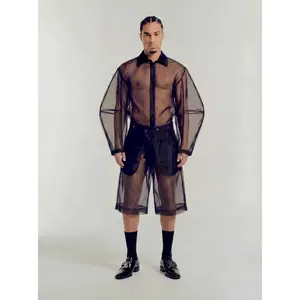 Triangle Sleeve in Black Organdy